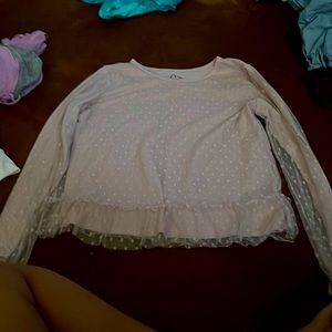 Girls pink polka dot long sleeve